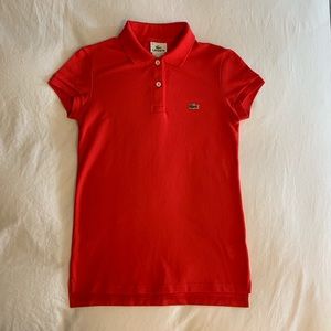 Red women’s Lacoste polo size 36